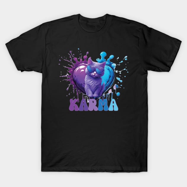 karma is a cat T-Shirt by mdr design